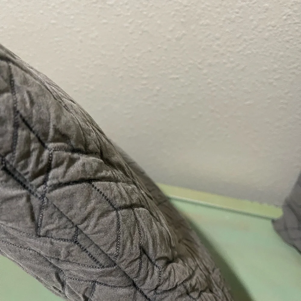 Set of two target large 22x22” grey quilted  zip up throw pillows